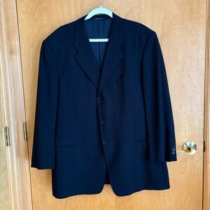 Mens 46R Navy Blue Blazer Made in Italy Single Breasted Sport Coat‎ Jacket